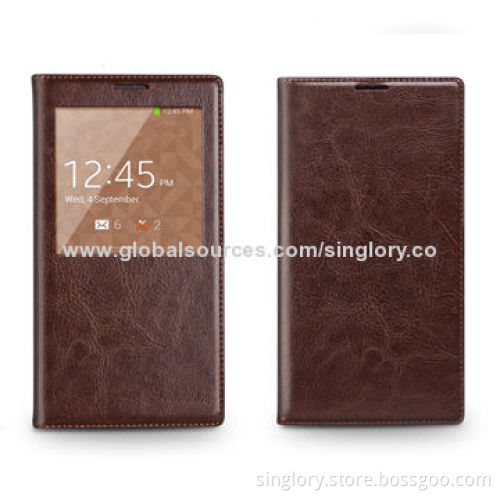 New Arrival High-quality Leather Mobile Phone Cases for Samsung Galaxy S5/V with S-view and Card